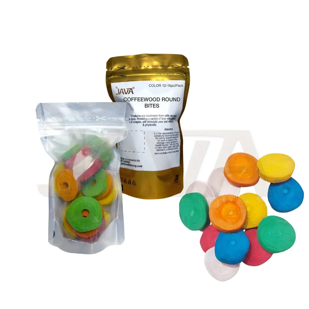 Small Animal Hamster Rabbit Play Toys Coffeewood Bites Round