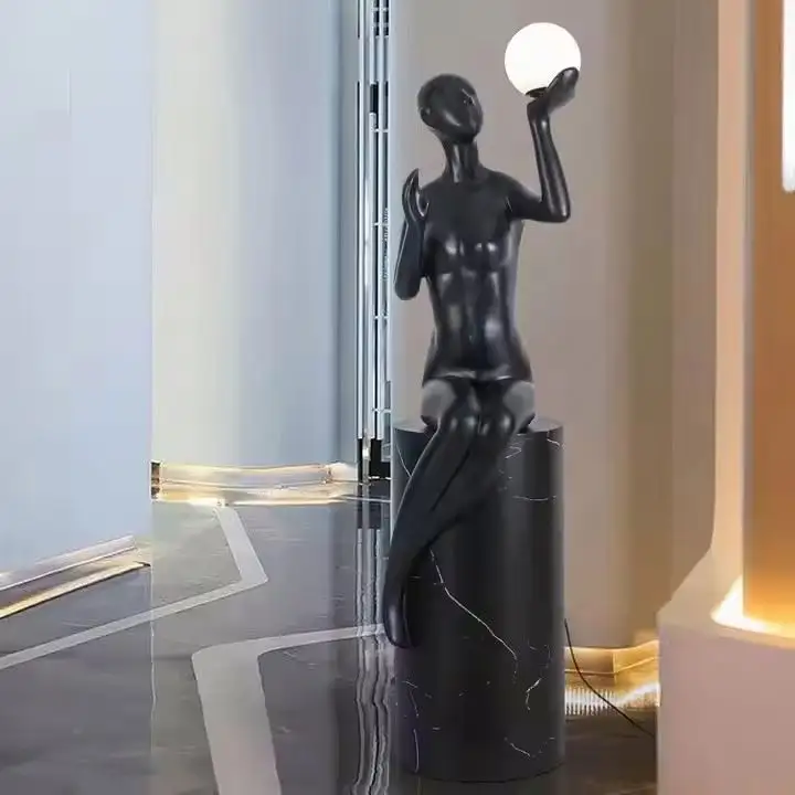 Wholesale Modern LED Floor Light Creative Luxury Home Decor Art Sculpture Humanoid Design for Hallway Hotel Stylish Floor Lamp
