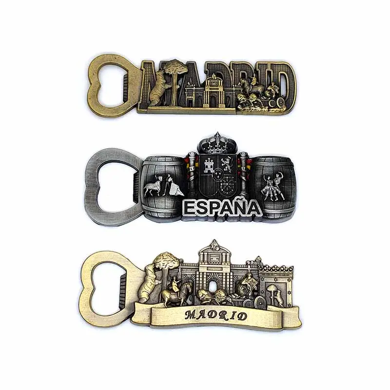 High Quality Bottle Opener Metal Countries Scenic Spot Zinc Alloy 3d Souvenir for Dining Room Kitchen Decoration Fridge Magnet