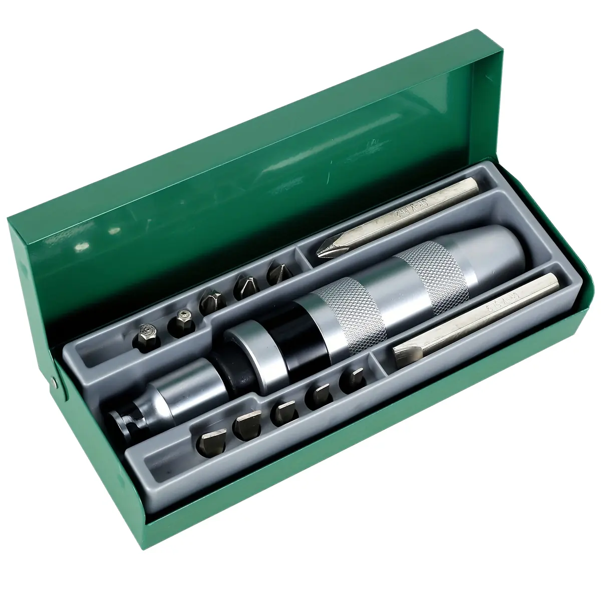 13pcs Industrial Grade Chrome Finish Multi-Purpose Impact Screwdriver Set Steel Handle Socket Head for Damaged Rusted Bolt