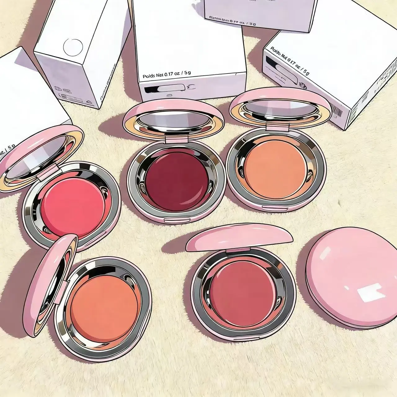 High Quality rare Blush 5g Five Color Facial Luxury Cosmetics Wholesale