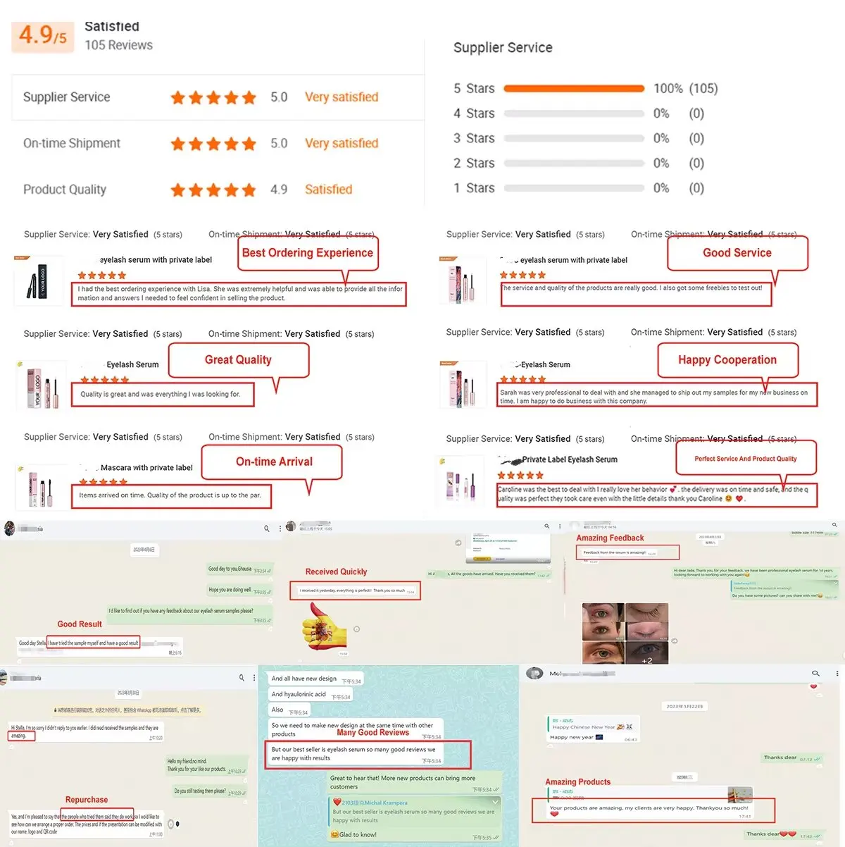 Cosmetics Wholesale Strengthening Eye Lash Brow Serum Organic Enhancer Eyelash Serum Growth