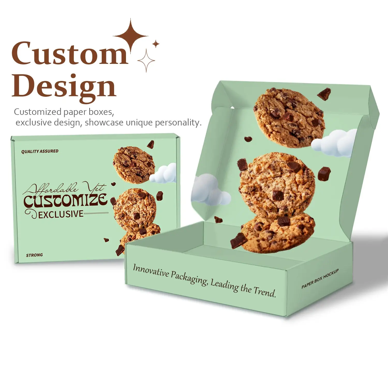 Custom Logo Printed Cookie Box Bakery Packaging with Paper Cookies Paper Box