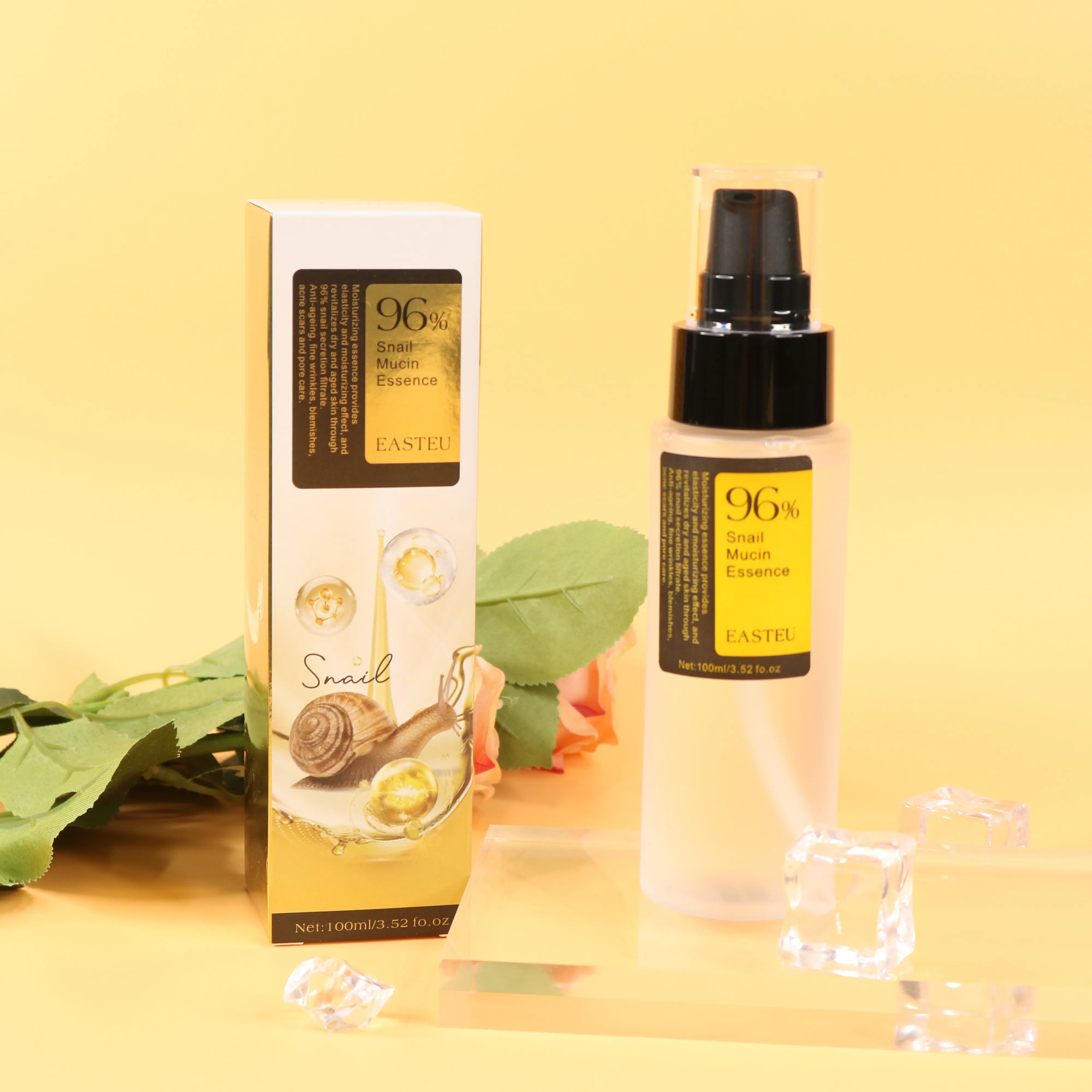 100ML Snail Mucin & Niacinamide 96% Moisturizer Anti-Aging Deep Nourishment Skin Whitening Liquid Face Serum for Female