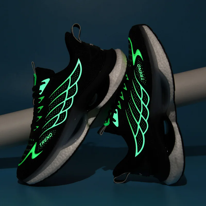 Fashionable Casual Sports Shoes Ice Mesh Breathable Real Popcorn Running Shoes with Rubber & TPU Insole