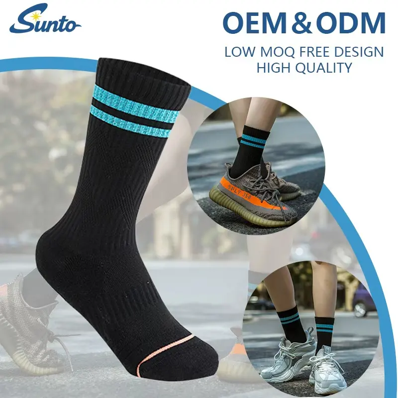 Custom Logo Sport Socks Professional Sport Running Crew Athletic Men Crew Socks Custom Breathable Soft Socks