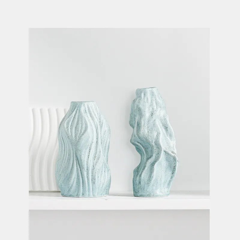 Modern Luxury Home Decoration Irregular Simple Ceramic Tabletop Vase