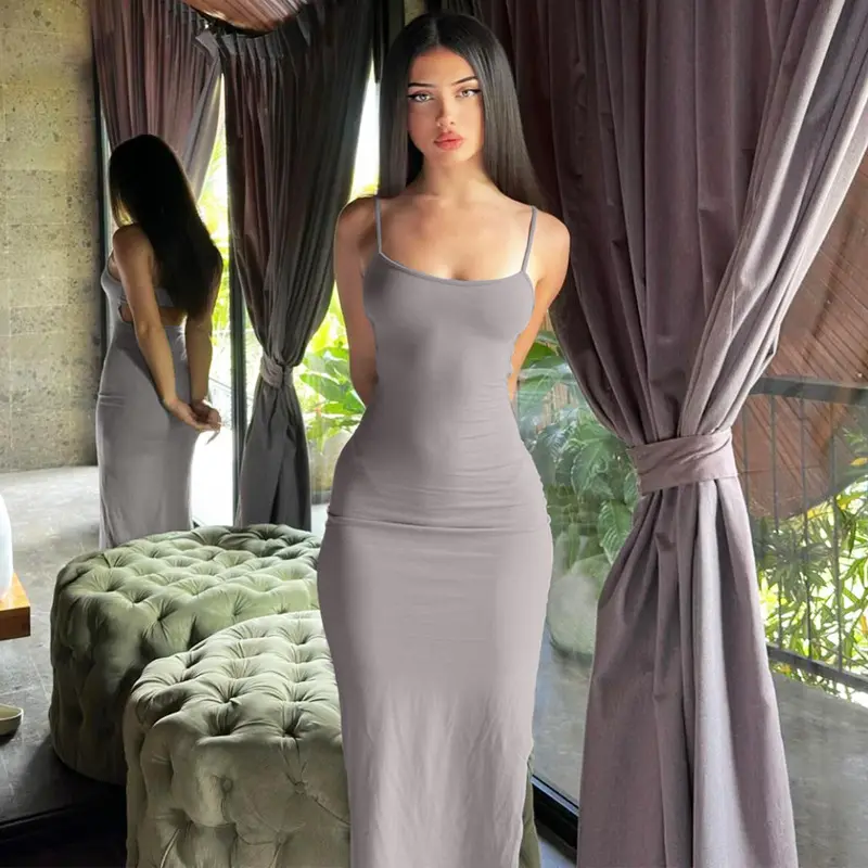 Hot Sale Long Dress Women Backless Slim slip Dress Fashion Party Dress