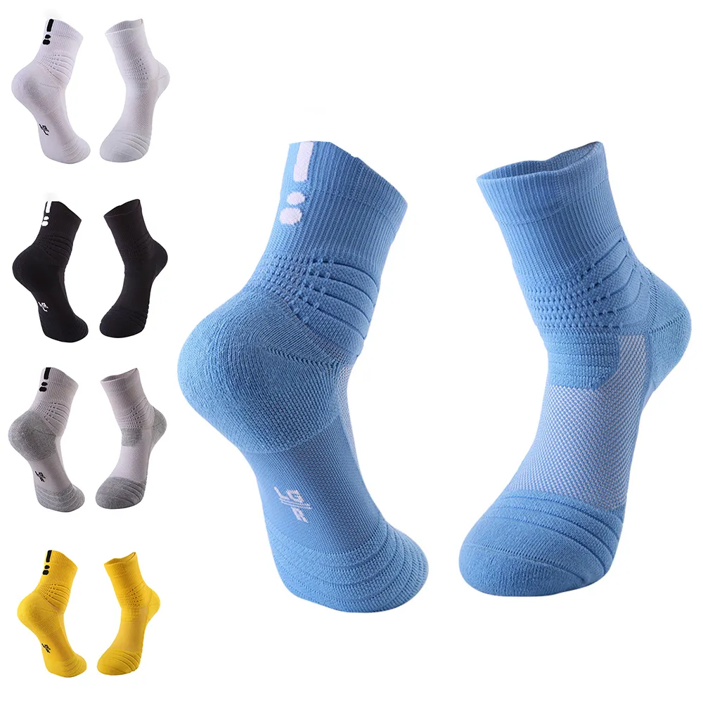 Cushioned Basketball Sport Socks Custom Classic and Versatile Thickened for Men Women Running Socks Solid Colorful Socks