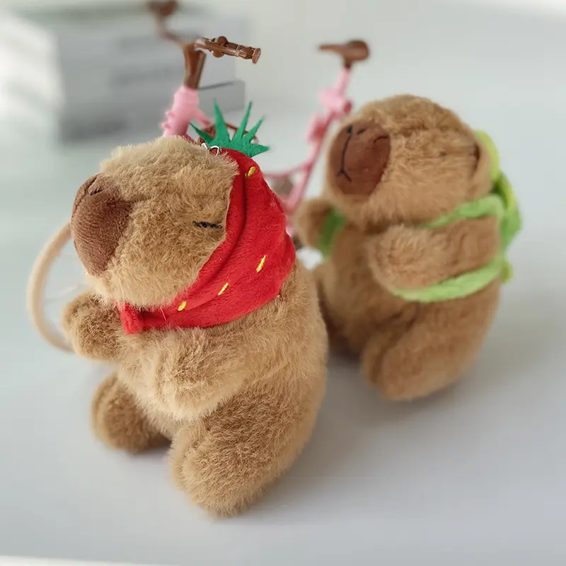 UTOYS Plush toys plushies capybara Doll with small one on head stuffed animal toys keychain