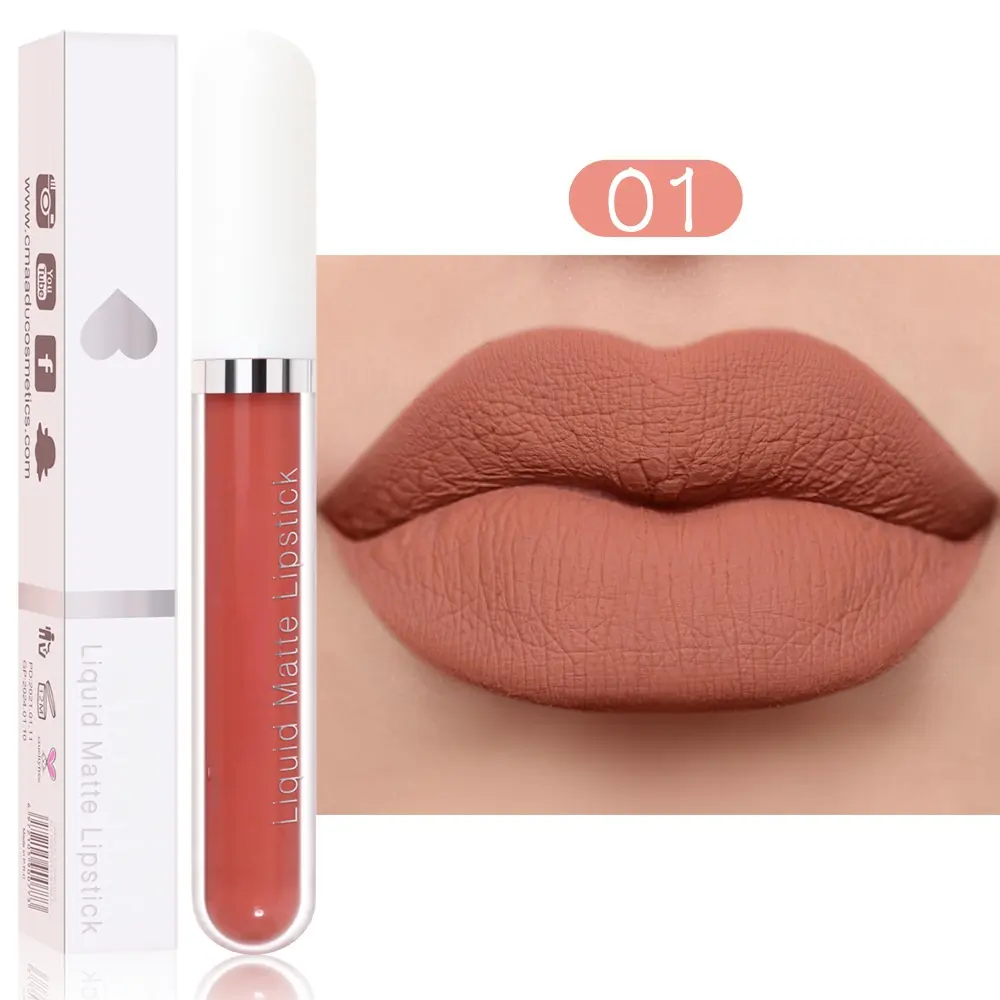 Durable 18 Colors Silky Soft Matte Lip Gloss Long Lasting Non-Stick Lip Beauty Makeup Waterproof Liquid Lipstick