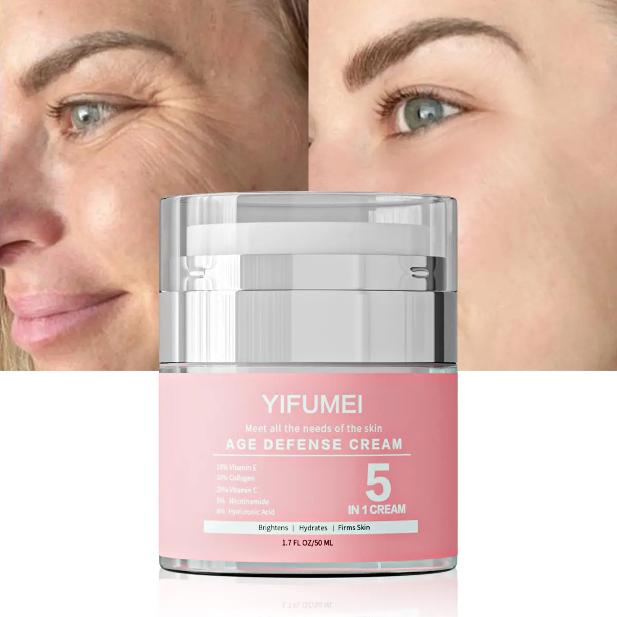 Hot Selling 5 in 1 Vegan Brightening Skin Facial Moisturizing Dark Spot Removing Natural Anti Aging Wrinkle Whitening Face Cream