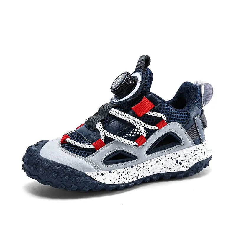 New Model Kids Boys Shoes 2026 Sports Cut-out Light Weight Breathable Quick Lace Girls Boys Walking Sneakers Brand cheap oem