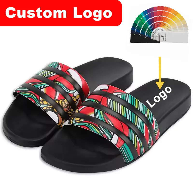Youth Sport Slippers Designer Sandals Custom Slides Custom Logo on Outsole Flat Slide Sandals Unisex Pvc Slippers
