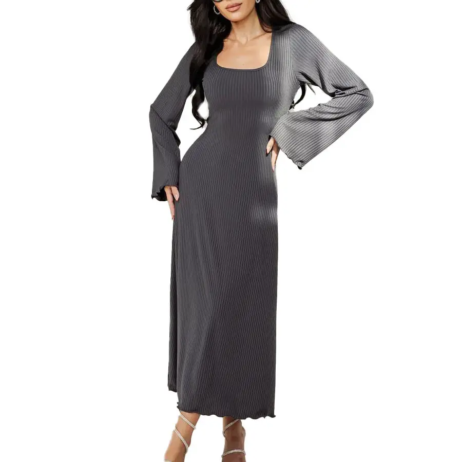 Women's Mid-Length Knitted Dress for All Seasons General for Amazon Fashionable Commuter Style Cross-Border Foreign Trade