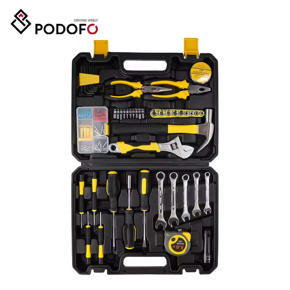 Podofo 88PCS Multifunctional Complete Auto Car Repair Tool Set Hard Case Aluminium Hammer Pliers Screwdriver Wrench Socket
