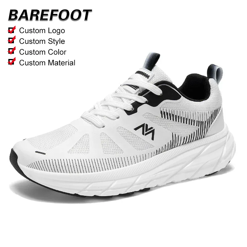 Ultra-Light New Mesh Sports Shoes for Running Trendy Plus Size Wide Foot Barefoot Design Cross-Border Plus Size Wide Foot