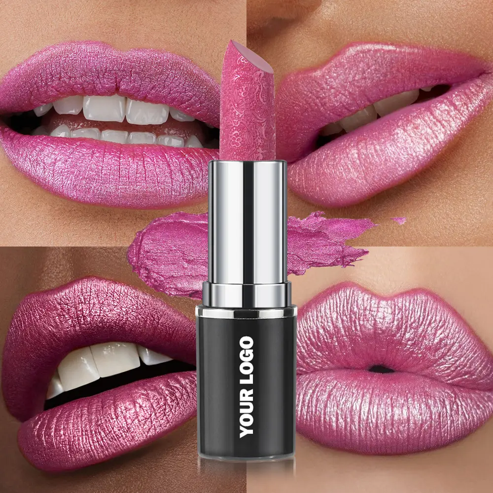 Private Label Lasting Pearlescent Lipstick Low Moq Custom logo Waterproof Proof Smudge Velvet Finish Lipstick Supplier