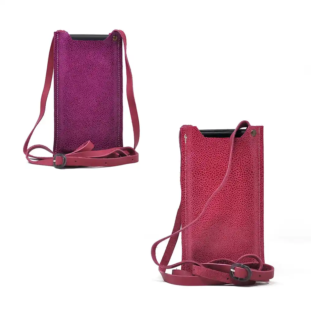Two Tones Leather Crossbody Bag with Adjustable Shoulder Strap-For //OPPO/iPhone/