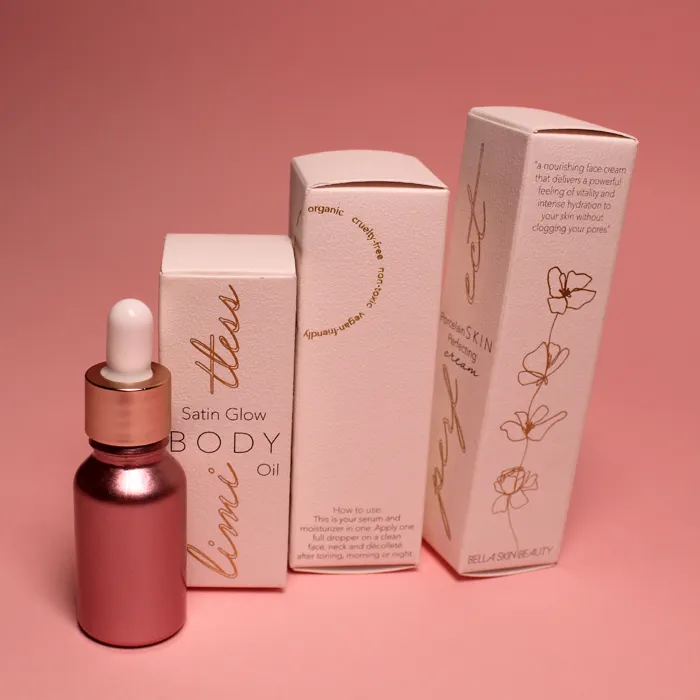 Custom Made logo Cosmetic White Texture Skincare Set Packaging Luxury Skincare Paper Box