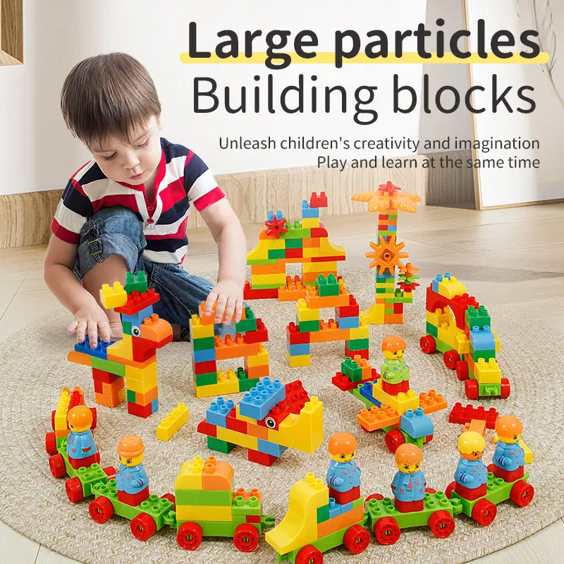DIY 40-Piece Large Particle Building Blocks Animal & Nature Theme Educational Kindergarten Toy Gift Barreled Cross-border802