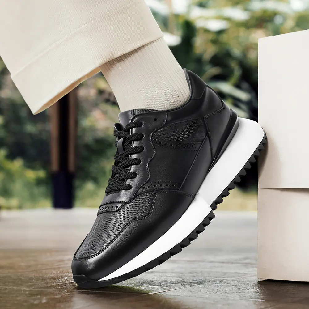 OEM Fashion Men Sneakers Elevator Shoes Breathable Mesh Sports Casual Shoes Men Hidden Inner Heightening 8cm Men Shoes