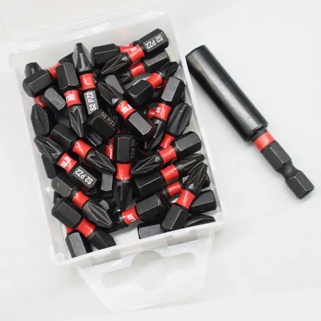 Taiwan S2 Pozi Head Screwdriver Bits for Pneumatic Tools Accessories Length 25mm Impact PZ2 Screwdriver Bits