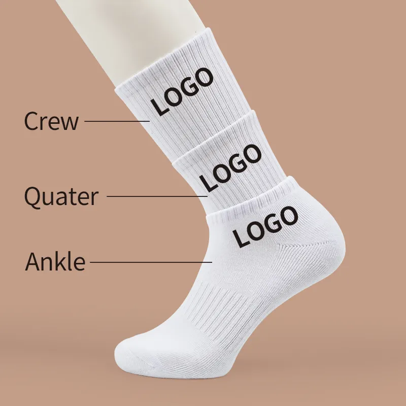 Design Your Own logo Unisex Socks Wholesale Crew Athletic Socks Custom Sport Socks logo for Men and Women