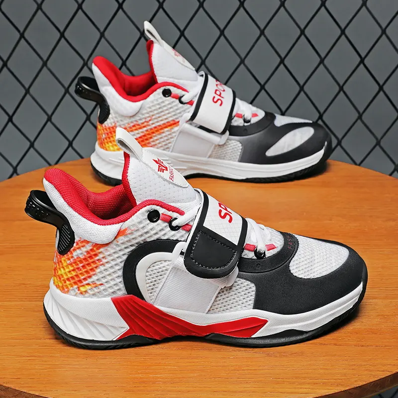 Children's Sport Shoes 2022 New Fashion Boys Mesh Breathable Cushioning Kids Casual Sneakers Non-slip Outdoor Basketball Shoes