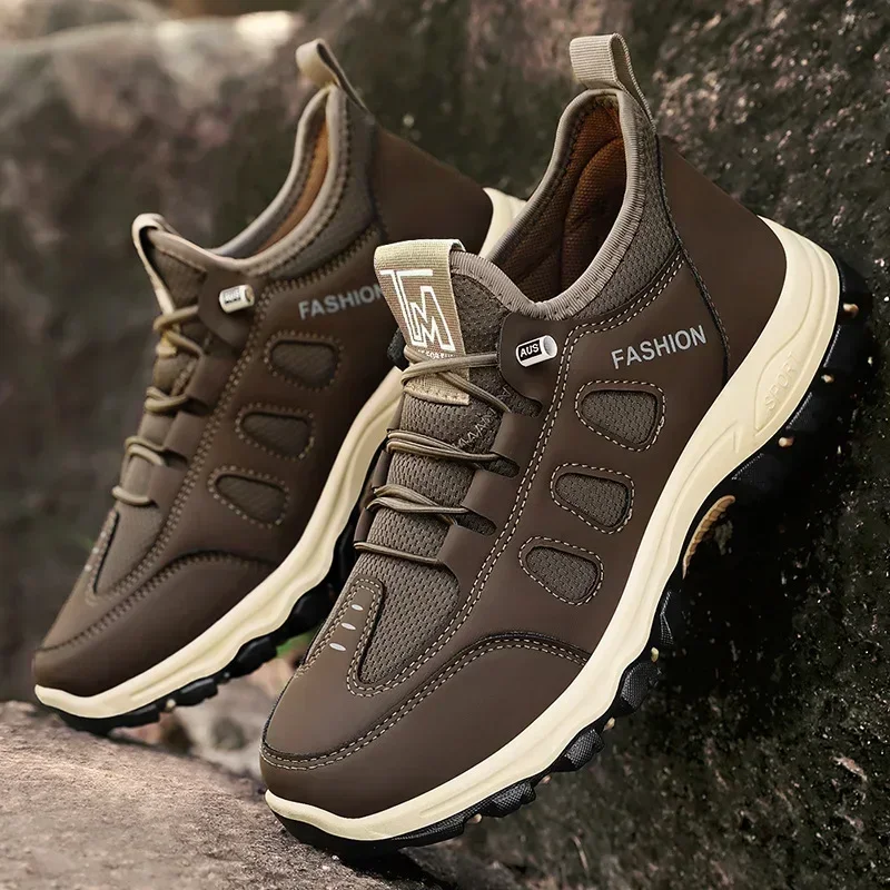 LSH spring and autumn new breathable comfortable casual soft-soled sports shoesand elderly outdoor hiking shoes men