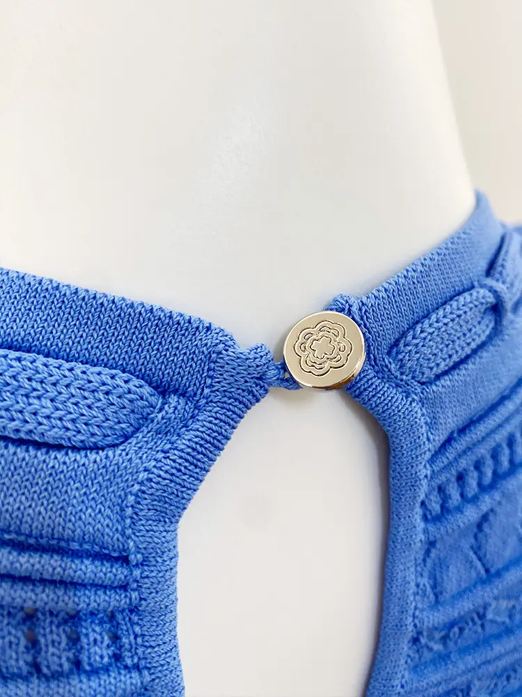 2026 New Arrival Fashion Elegant Round Neck Summer Crochet Dress Sleeveless Women Casual Knitted Hollow Out Flared Maxi Dress