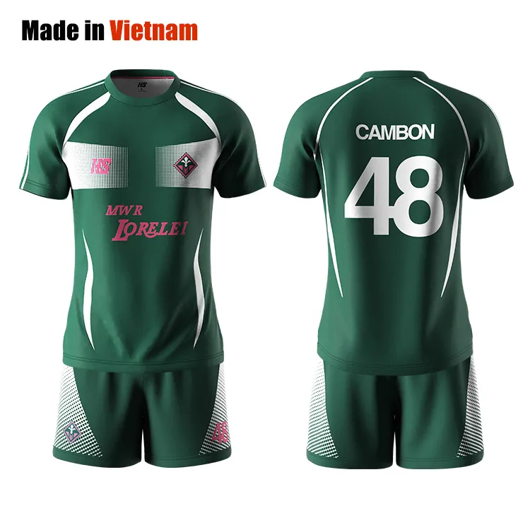 Wholesale Custom Green Football Jerseys Sublimation Design Breathable Training Sports Soccer Jersey