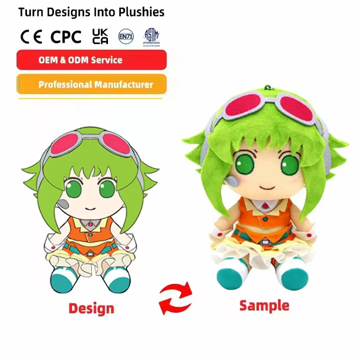 Cute 20cm 40cm Cotton Kpop Anime Plush Figure Toys Custom Soft Doll with Colorful Hair & Removable Clothes Filled with PP Cotton