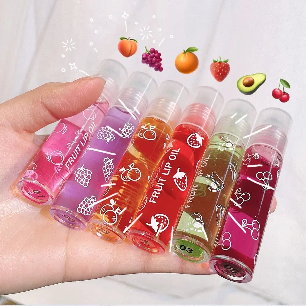 Fresh Fruit Roll-on Lip Balm Lip Makeup Primer Moisturizing Clear Transparent Oil Long Lasting Hydrating Lip Gloss Cosmetics