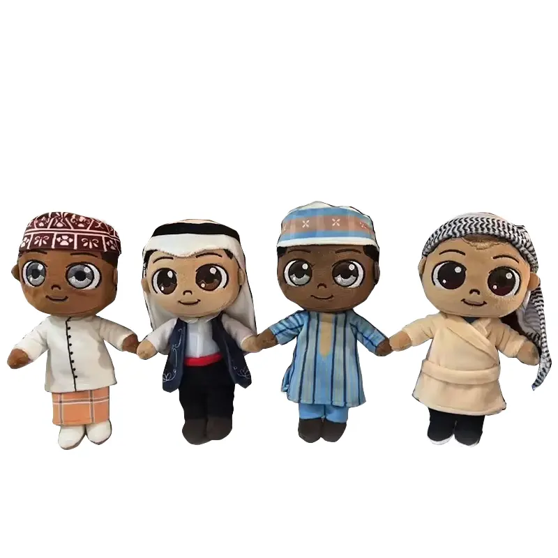 Unisex Super Soft Anime Character Derivative Stuffed PP Cotton Toy Manufacturer Cute Negro Muslim Style ODM Stress Relief