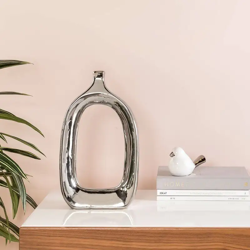 Recyclable metal vase supporting eco friendly home decoration initiatives offering sustainability with modern style