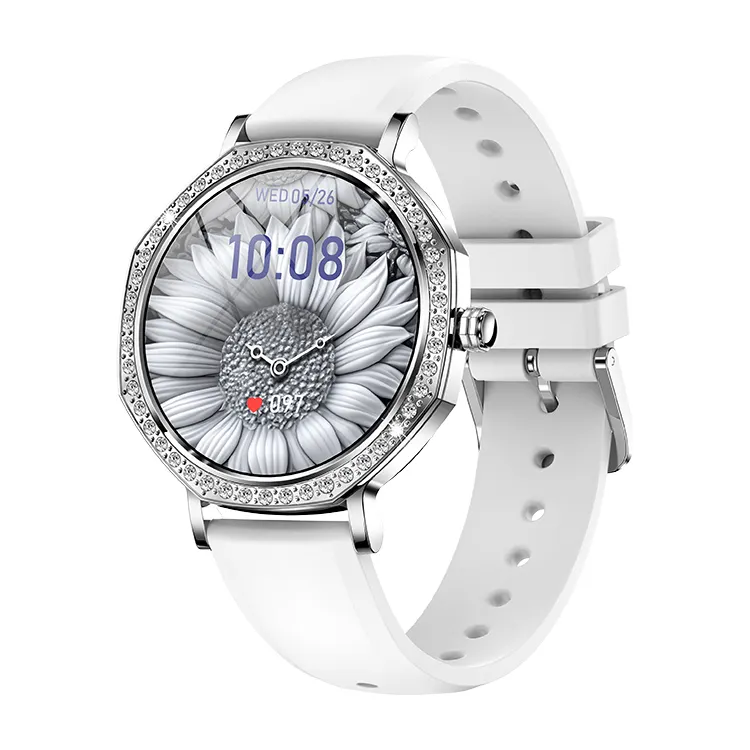 Multi Sport Modes 1.32 Inch AMOLED Screen IP68 Waterproof Heart Rate Blood Pressure Monitoring BT Calling KC98 Lady Smart Watch