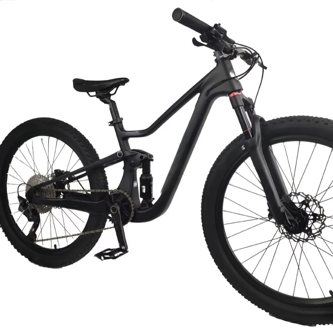 20/24 Inch Full Suspension Carbon Fiber Mountain Bike 10-Speed Trail MTB Ultra-Light Dual Shock for All-Mountain Riding