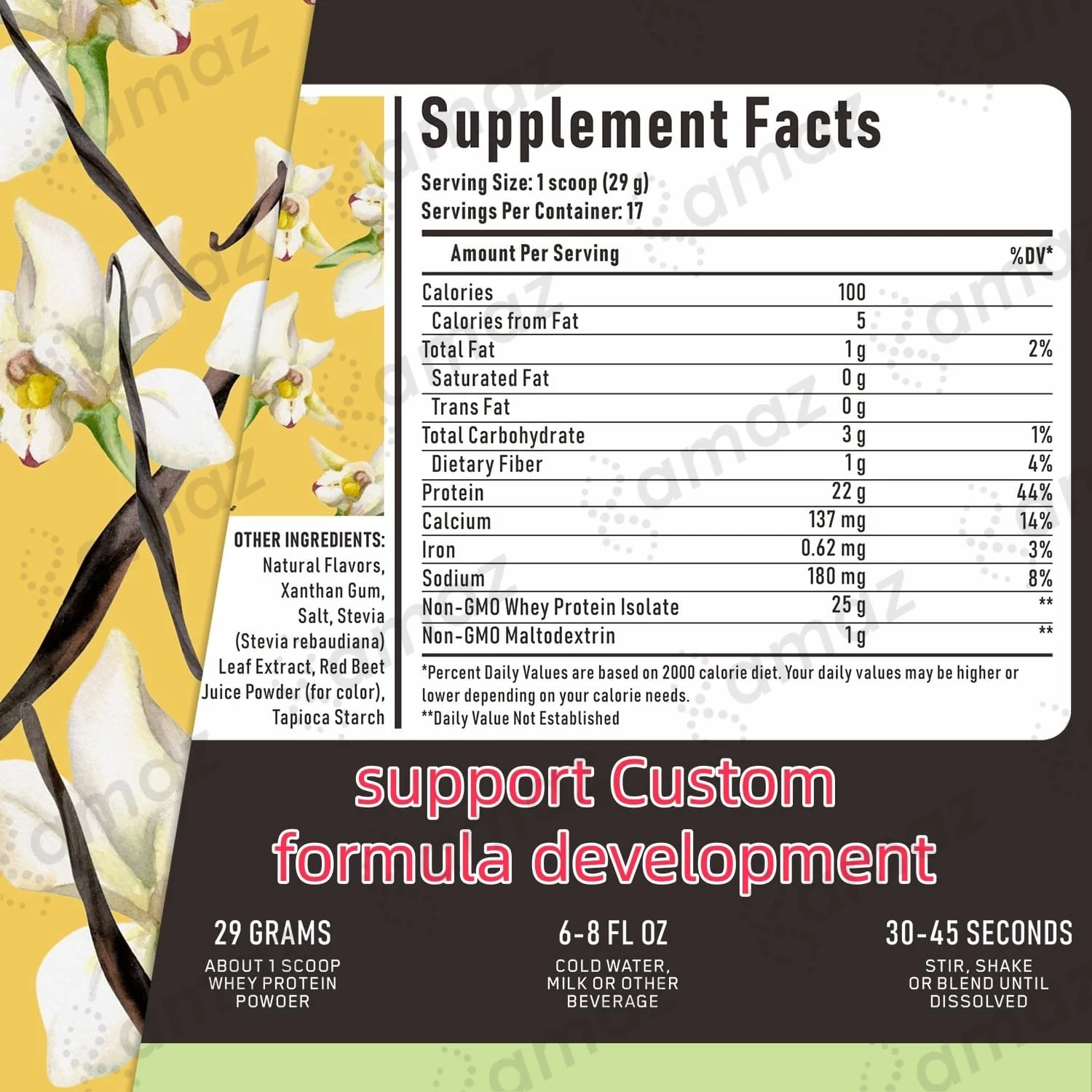 Amaz Wholesale Bulk & Private Label OEM/ODM Flavors 10--29g Whey Protein Powder for Adult Men and Women Sports