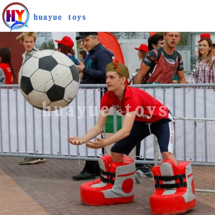 Funny Inflatable Team Building Sport Games Giant Shoes PVC Big Speed Shoes for Football Sport Game
