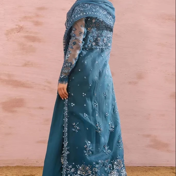 Wholesale Ready to Wear Embroidered Pakistani Salwar Kameez Suit for Women Eid Festival Muslim Ethnic Dress OEM from pakistan