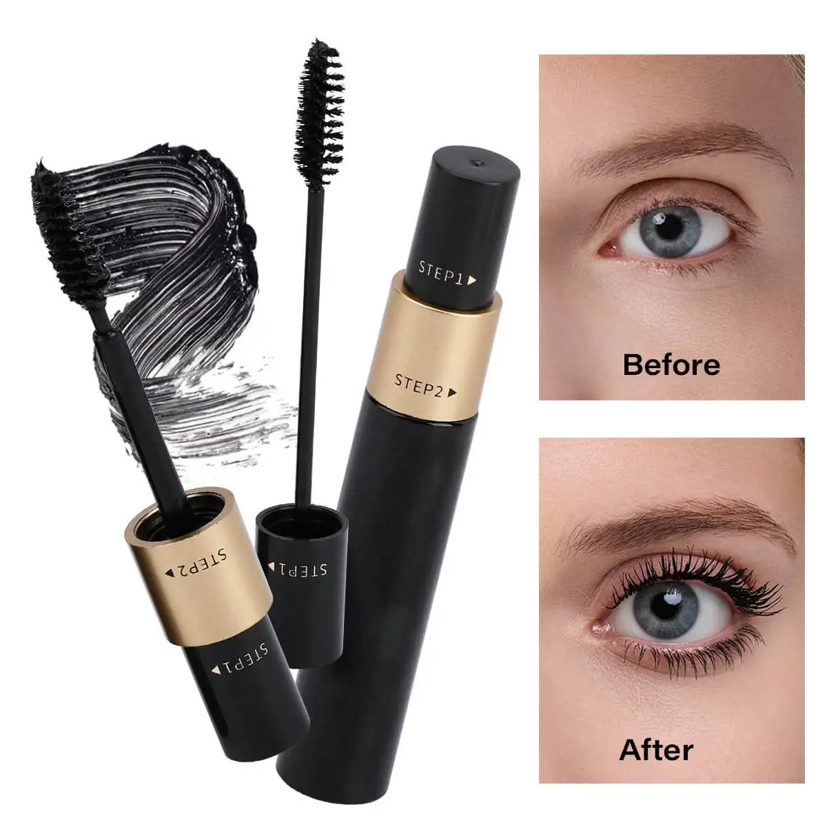 Cosmetics Mascara Vegan Makeup Private Label Wholesale Curling Mascara Customized Waterproof Thick Long-Lasting Low MOQ Factory