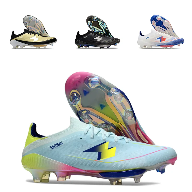 Hot Sale Fujian Sufei Men's Football Cleats TPU Upper PVC Midsole Rubber Outsole Top Grade Quality Colorful Lace FG Soccer Shoes