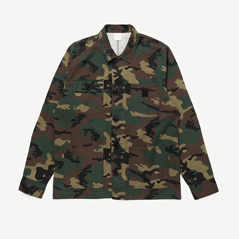 OHMYJUST Men's Shirts Street Fashion Camouflage Long Sleeve Shirts for Men