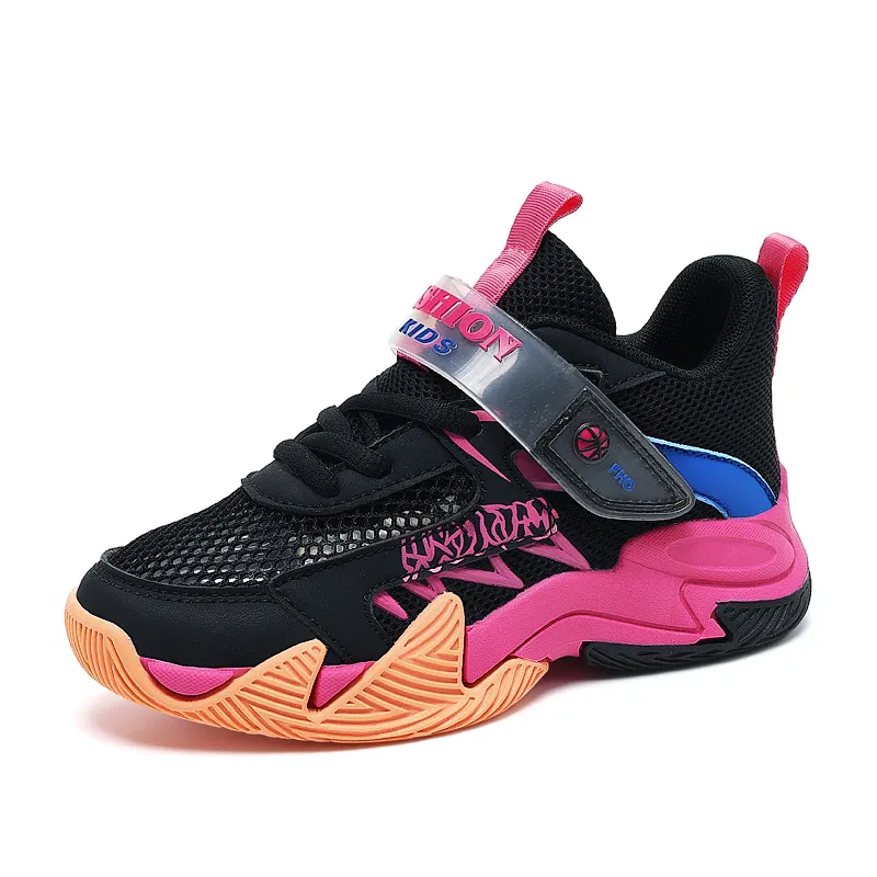 New Branded logo Kids Basketball Shoes 31-40 School Training Boys Girls Sports Shoe Low Price Hot Sale Africa Suppliers Factory