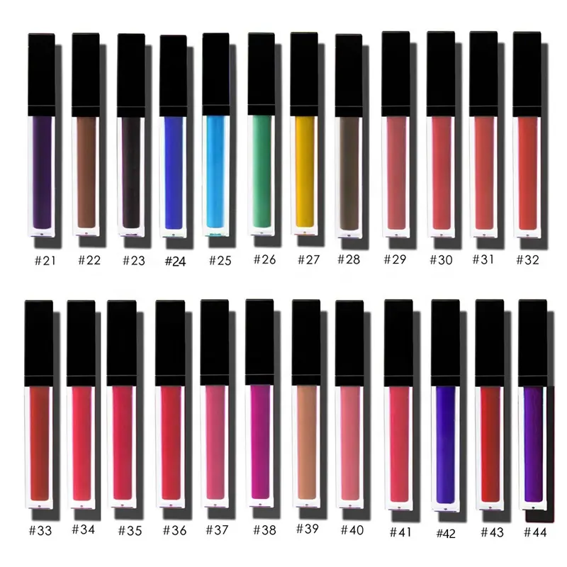 Wholesale Make Your Own Lipstick Waterproof Organic Makeup 44 Colors Lip Cream Private Label Vegan Matte Liquid Lipstick