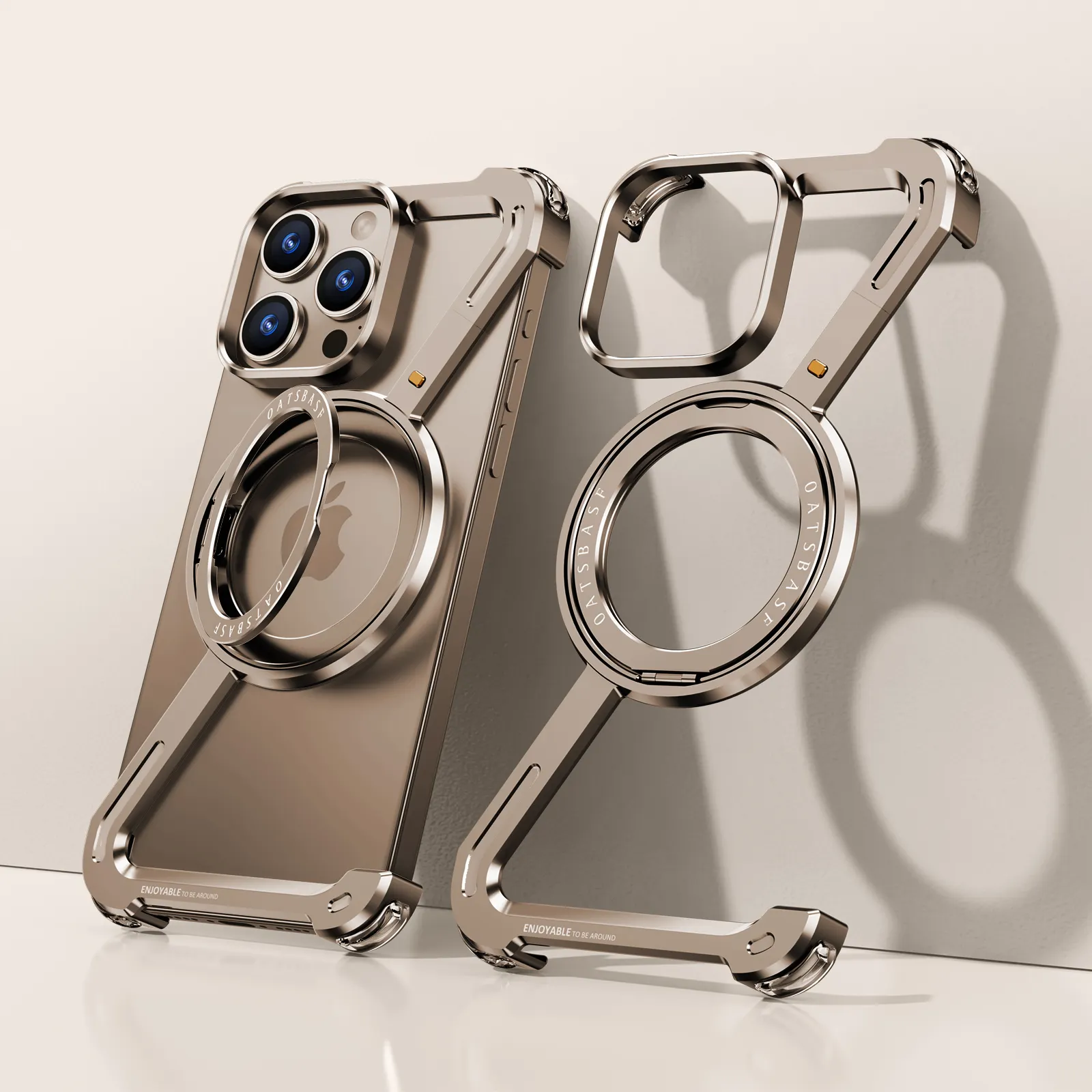 Z Case Edge-less Metal Phone Case with 360 Degree Rotatable Kickstand Wireless Charging Supported