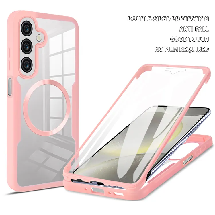 360 Full Body Protection Magnetic Transparent Cell Phone Case for Samsung Galaxy S24 S23 Plus S25 Ultra
