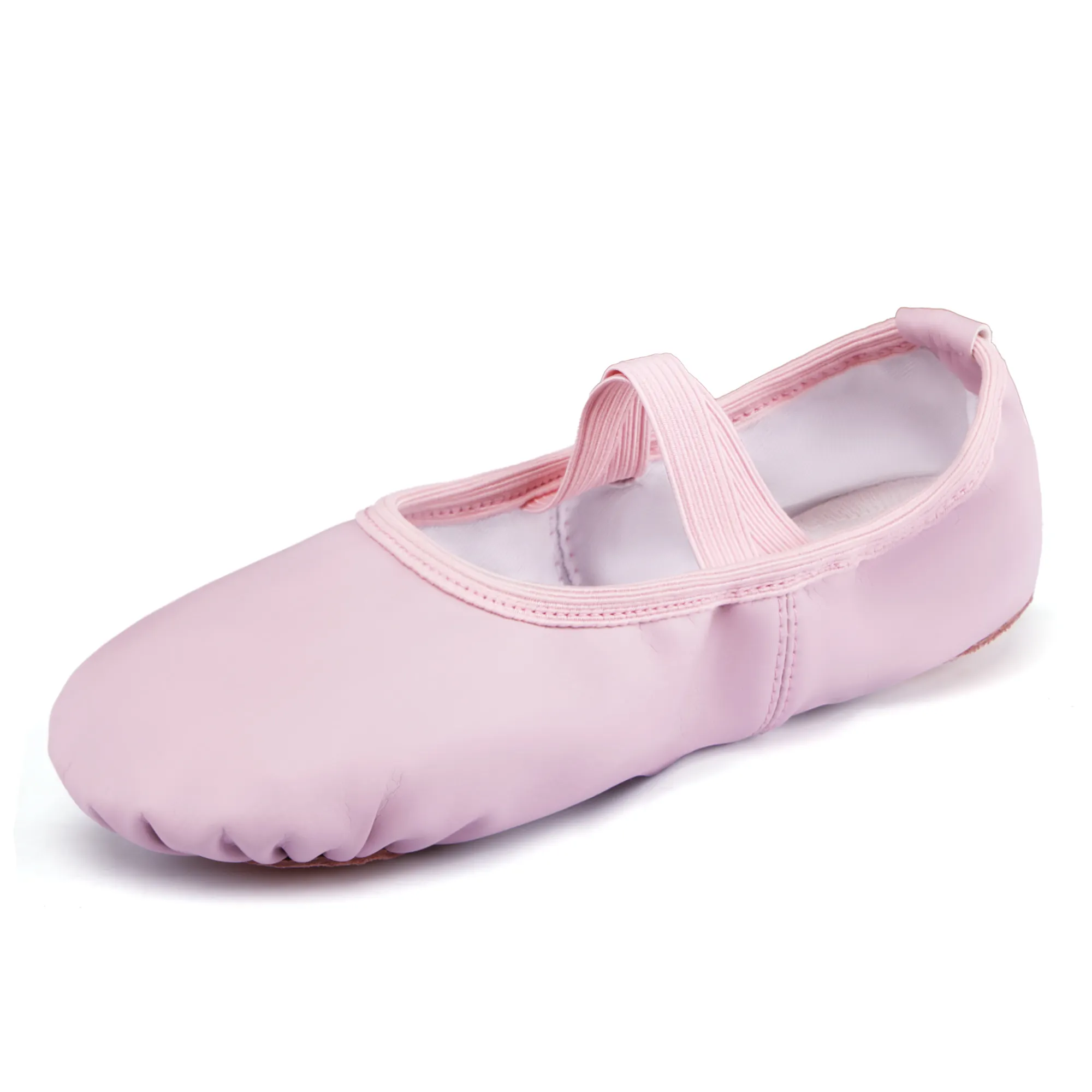 Girls Soft Ballet Shoes PU Upper Genuine Leather Outsole Flat Dance Shoes Made in US US Size in Stock