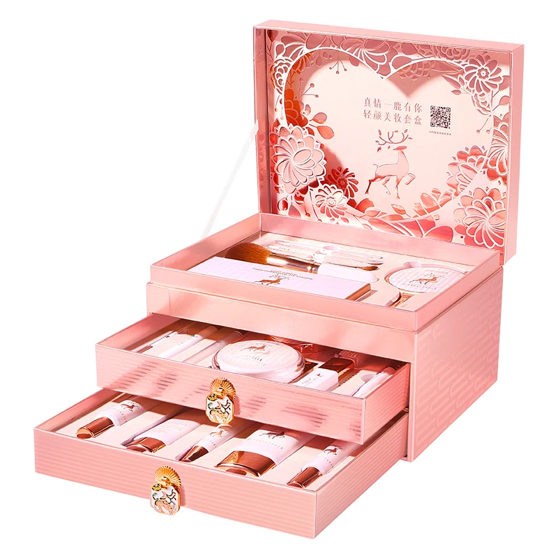 All-in-One 20-Piece Pink Skincare Makeup Set Essentials for Beginners Experienced Users Cosmetics Gift Box for Facial Skin Care